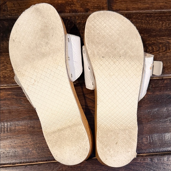 Burberry Dr. Scholls Nova check white leather wood vintage classic sandals 8 8.5 - Picture 6 of 7